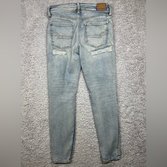 American Eagle Jeans Womens 8 Hi Rise Jegging Next Level Stretch Distressed - Picture 4 of 5